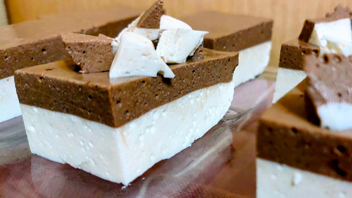 Нежный десерт из творога и сливок