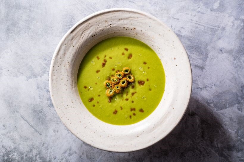 Крем-суп из зеленого горошка с овощами